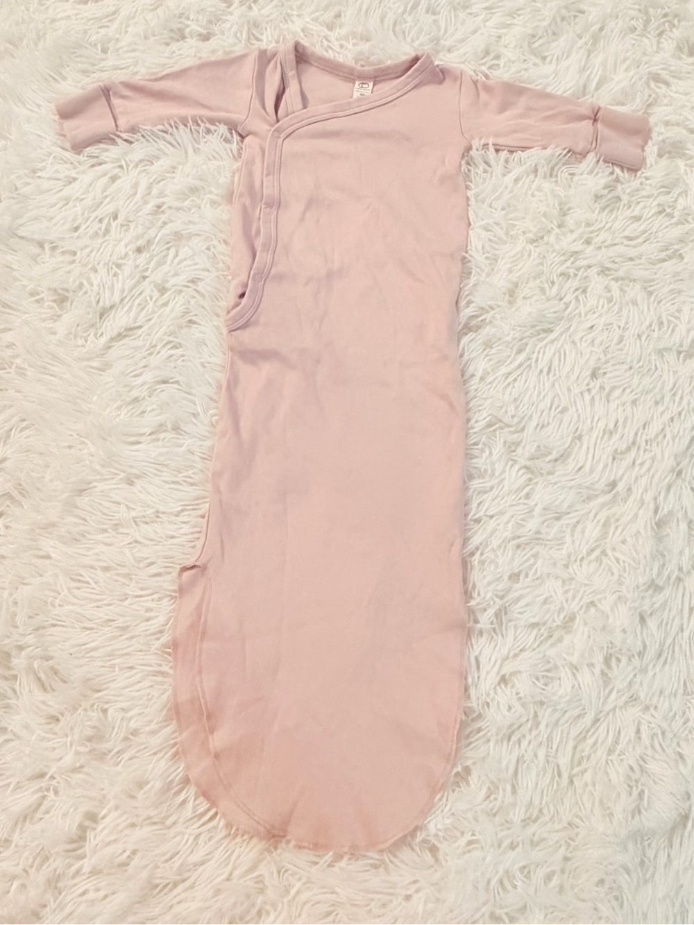 Colored Organics Newborn Organic Cotton Kimono Sleep Gown Mauve